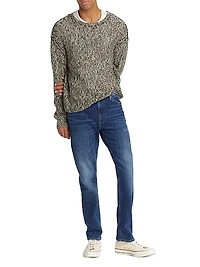 Linen-Blend Marled Sweater