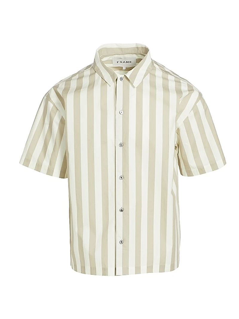 Striped Cotton Camp Shirt