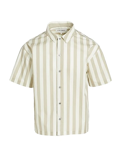 Striped Cotton Camp Shirt