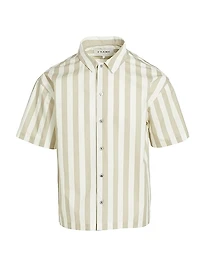 Striped Cotton Camp Shirt