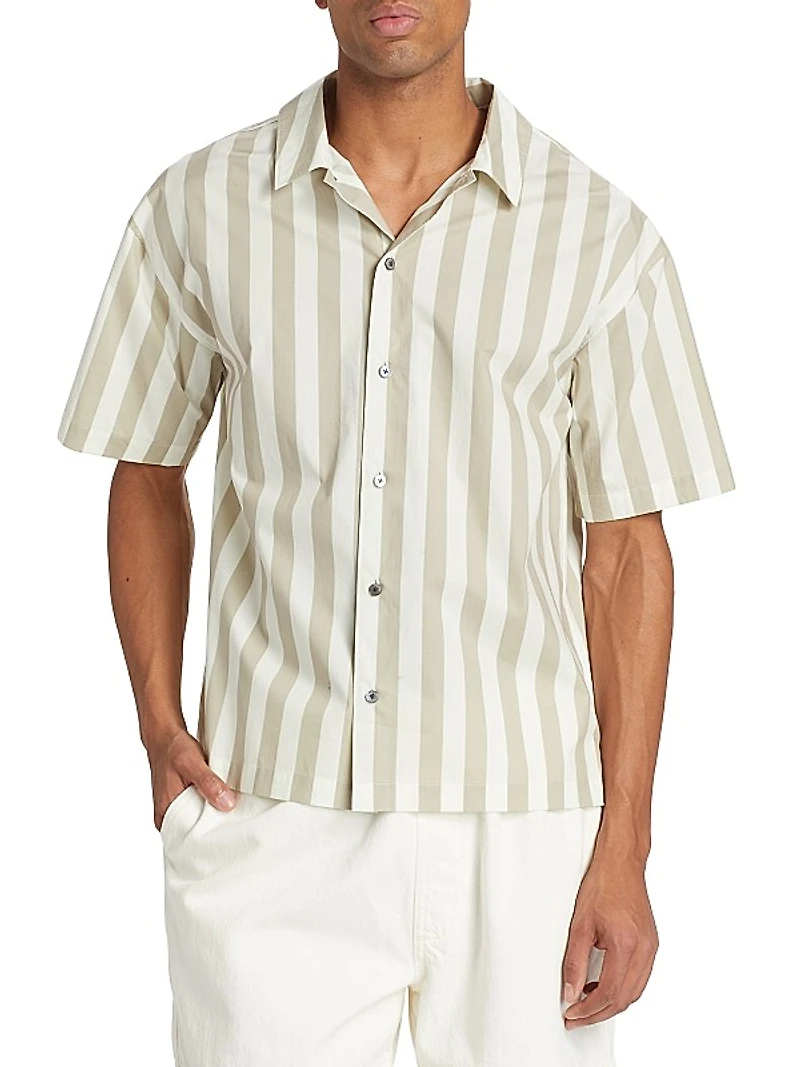 Striped Cotton Camp Shirt