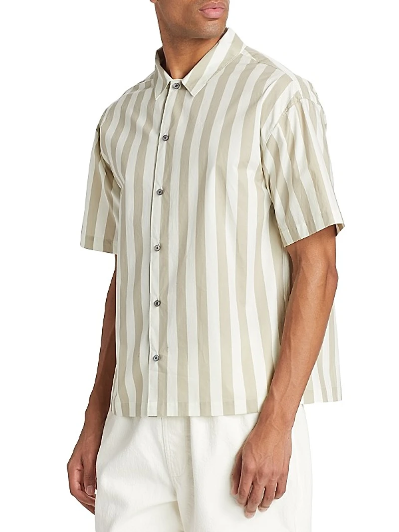 Striped Cotton Camp Shirt