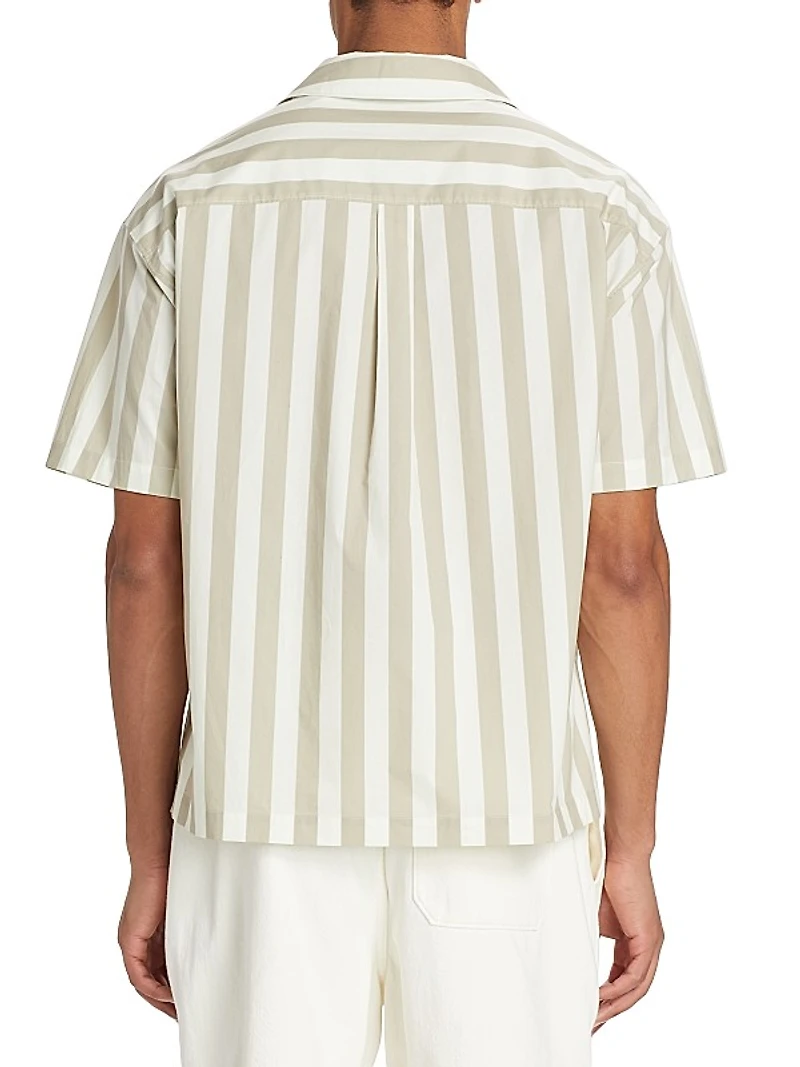 Striped Cotton Camp Shirt