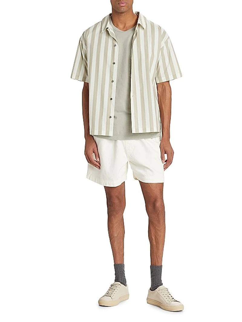 Striped Cotton Camp Shirt
