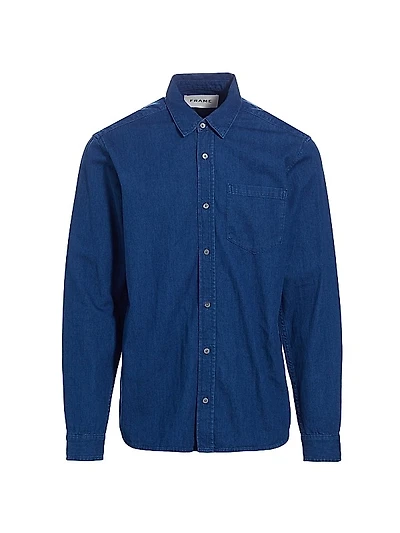 Chambray Button-Front Shirt