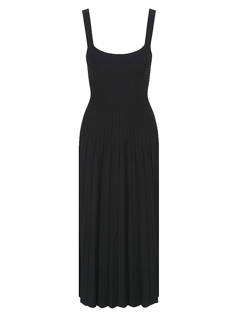 Ellison Knit Pleated Midi-Dress