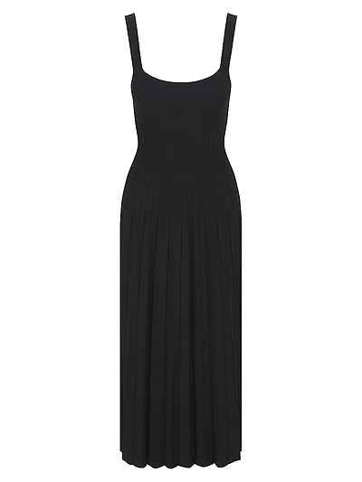 Ellison Knit Pleated Midi-Dress