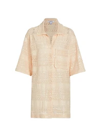 Zena Sequined Crochet Shirt