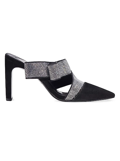 Bianca 90MM Suede Crystal Wrap Pumps