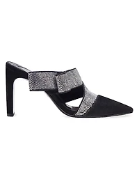 Bianca 90MM Suede Crystal Wrap Pumps
