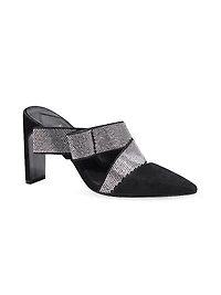 Bianca 90MM Suede Crystal Wrap Pumps