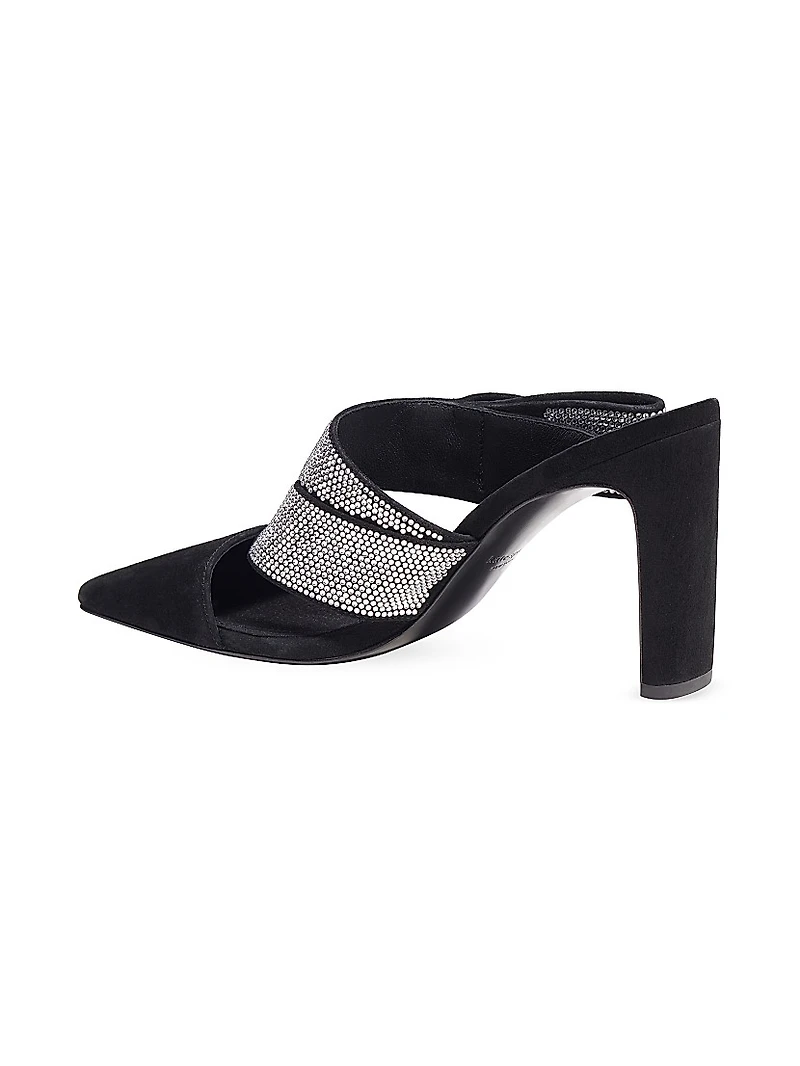 Bianca 90MM Suede Crystal Wrap Pumps