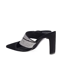 Bianca 90MM Suede Crystal Wrap Pumps
