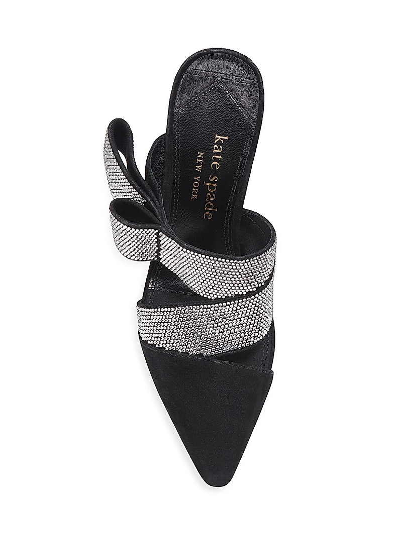 Bianca 90MM Suede Crystal Wrap Pumps