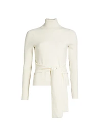 Rib-Knit Turtleneck Top