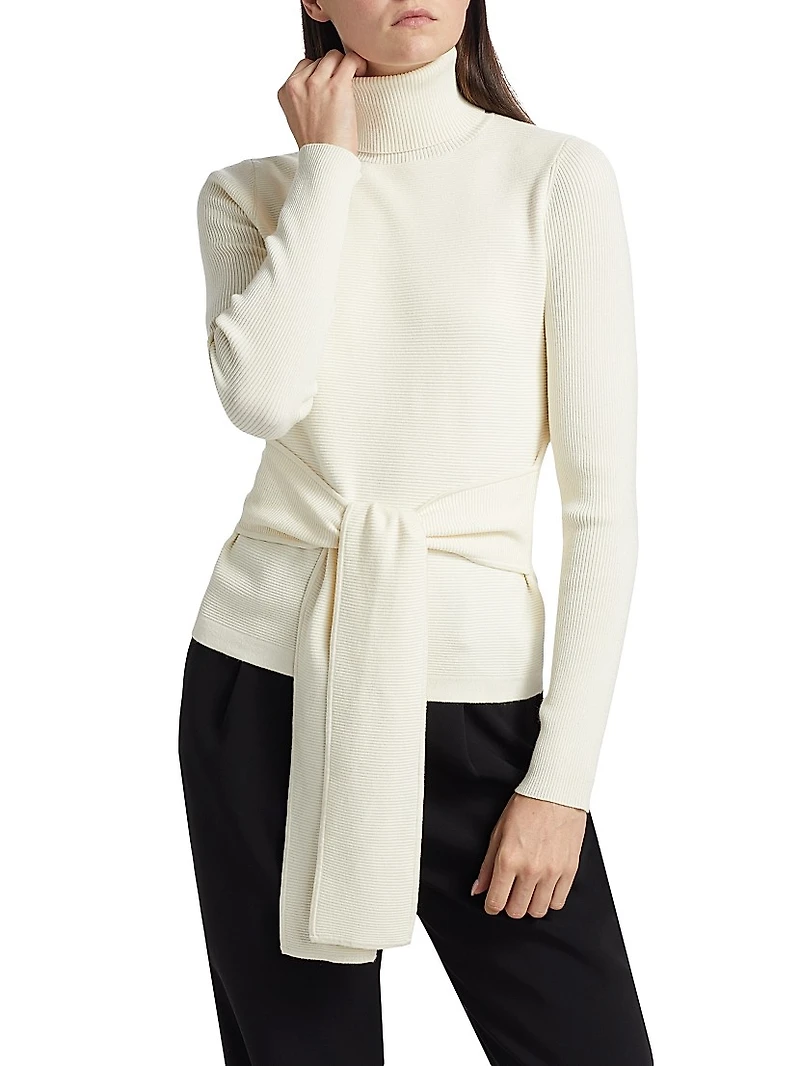 Rib-Knit Turtleneck Top