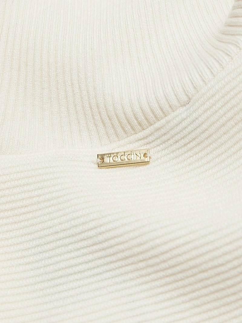 Rib-Knit Turtleneck Top