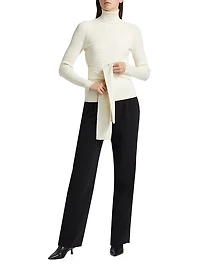 Rib-Knit Turtleneck Top