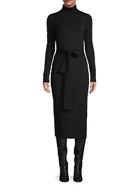 Logan Rib-Knit Turtleneck Midi-Dress