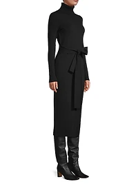 Logan Rib-Knit Turtleneck Midi-Dress