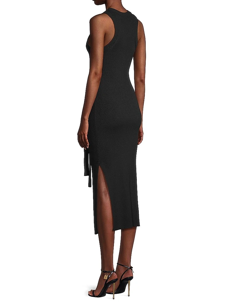 Logan Rib-Knit Turtleneck Midi-Dress