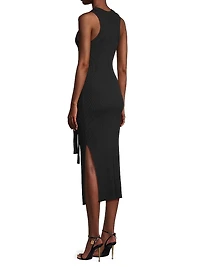 Logan Rib-Knit Turtleneck Midi-Dress