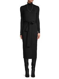 Logan Rib-Knit Turtleneck Midi-Dress
