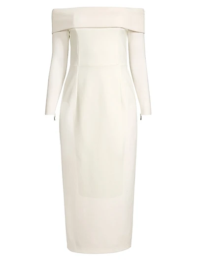 Ruby Off-The-Shoulder Sheath Midi-Dress