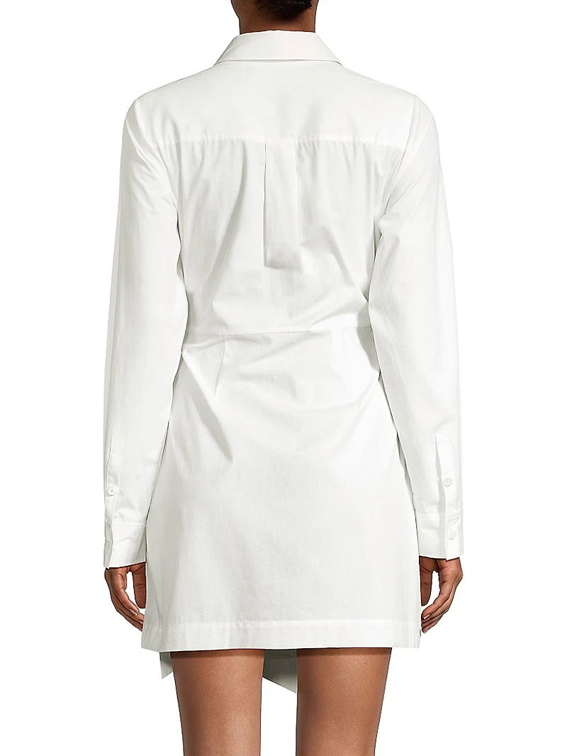 Cotton Poplin Tie-Front Shirtdress