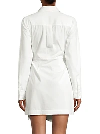 Cotton Poplin Tie-Front Shirtdress