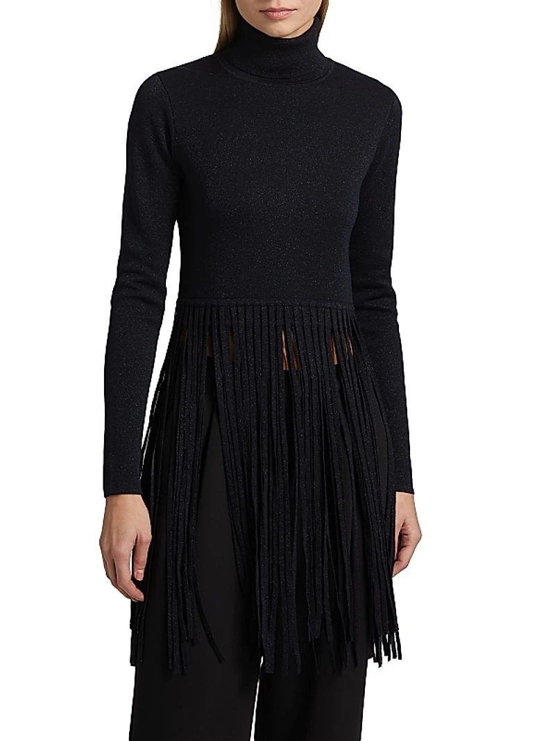 Gianna Fringe Turtleneck Sweater