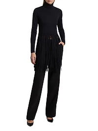 Gianna Fringe Turtleneck Sweater