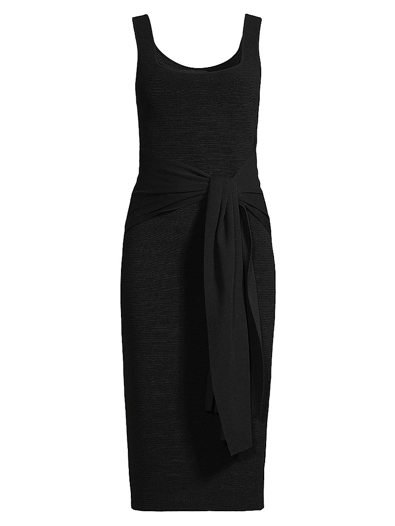 Lorenza Tie-Front Sleeveless Midi-Dress