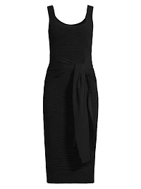 Lorenza Tie-Front Sleeveless Midi-Dress