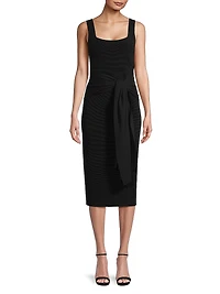 Lorenza Tie-Front Sleeveless Midi-Dress