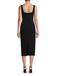 Lorenza Tie-Front Sleeveless Midi-Dress