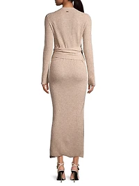 Stevie Scalloped Edge Tie-Waist Midi-Dress