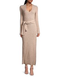 Stevie Scalloped Edge Tie-Waist Midi-Dress