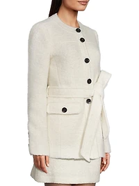 Elaine Collarless Belted Jacket