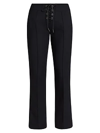 Lace-Up Cotton-Blend Trousers
