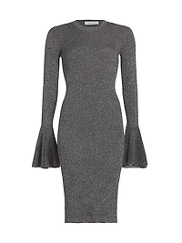 Godet Lurex Body-Con Dress