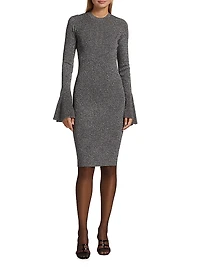 Godet Lurex Body-Con Dress