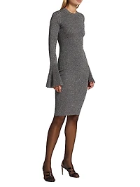 Godet Lurex Body-Con Dress