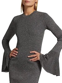 Godet Lurex Body-Con Dress