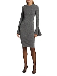 Godet Lurex Body-Con Dress