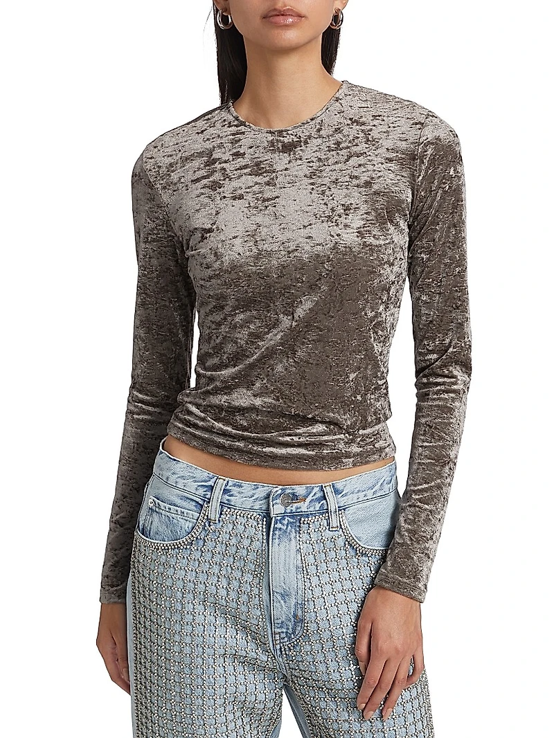 Velvet Long-Sleeve Top