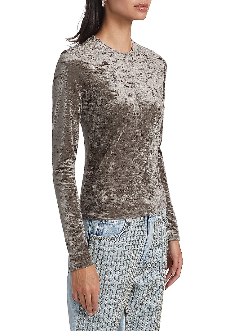 Velvet Long-Sleeve Top