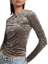 Velvet Long-Sleeve Top
