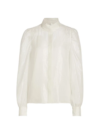 Gillian Silk-Blend Long-Sleeve Blouse