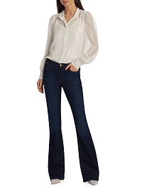 Gillian Silk-Blend Long-Sleeve Blouse
